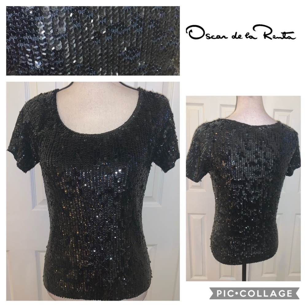 Oscar de la Renta sequin sweater